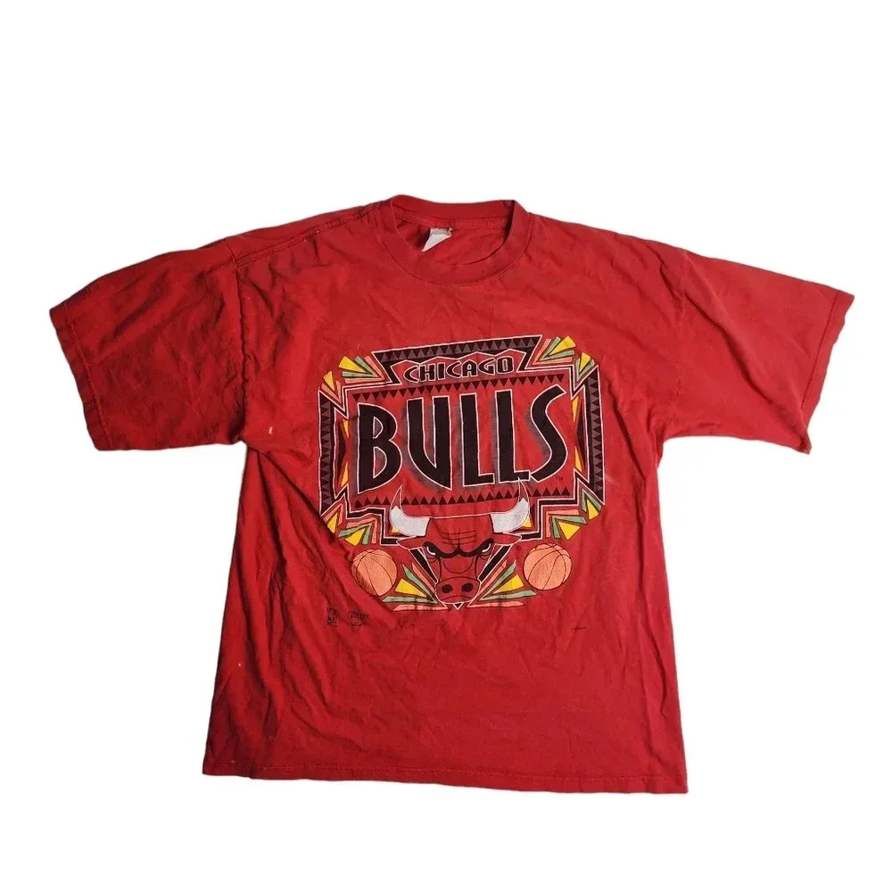 Vintage 90s Chicago Bulls‎ Aztec Southwest Style Shirt Size Medium